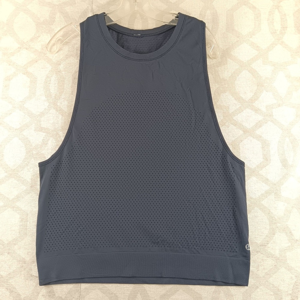 Lululemon Align Tank Top Women's Slate Blue Perforated‎ Athletic Cropped Size 12